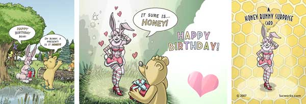 Honey bunny surprise card