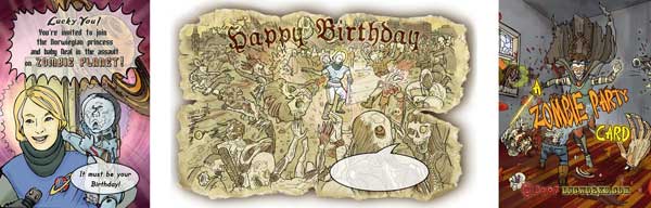Personalized Zombie General Birthday Card